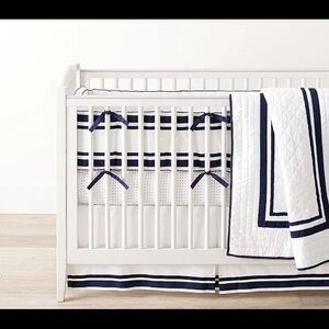 Pottery Barn Baby Harper Navy Stripe Bedding Bundle